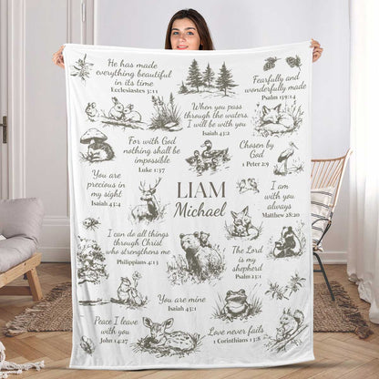 Christian Blanket Bible Verse | Personalized Fleece Blanket