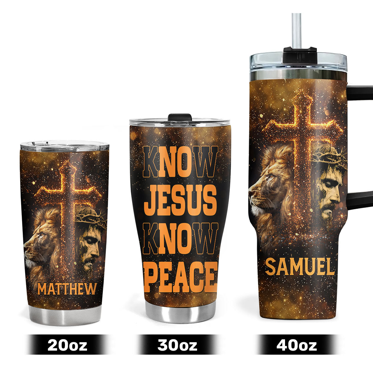 Know Jesus Know Peace | Personalized Stainless Steel Tumbler JSSSTPH1442TA