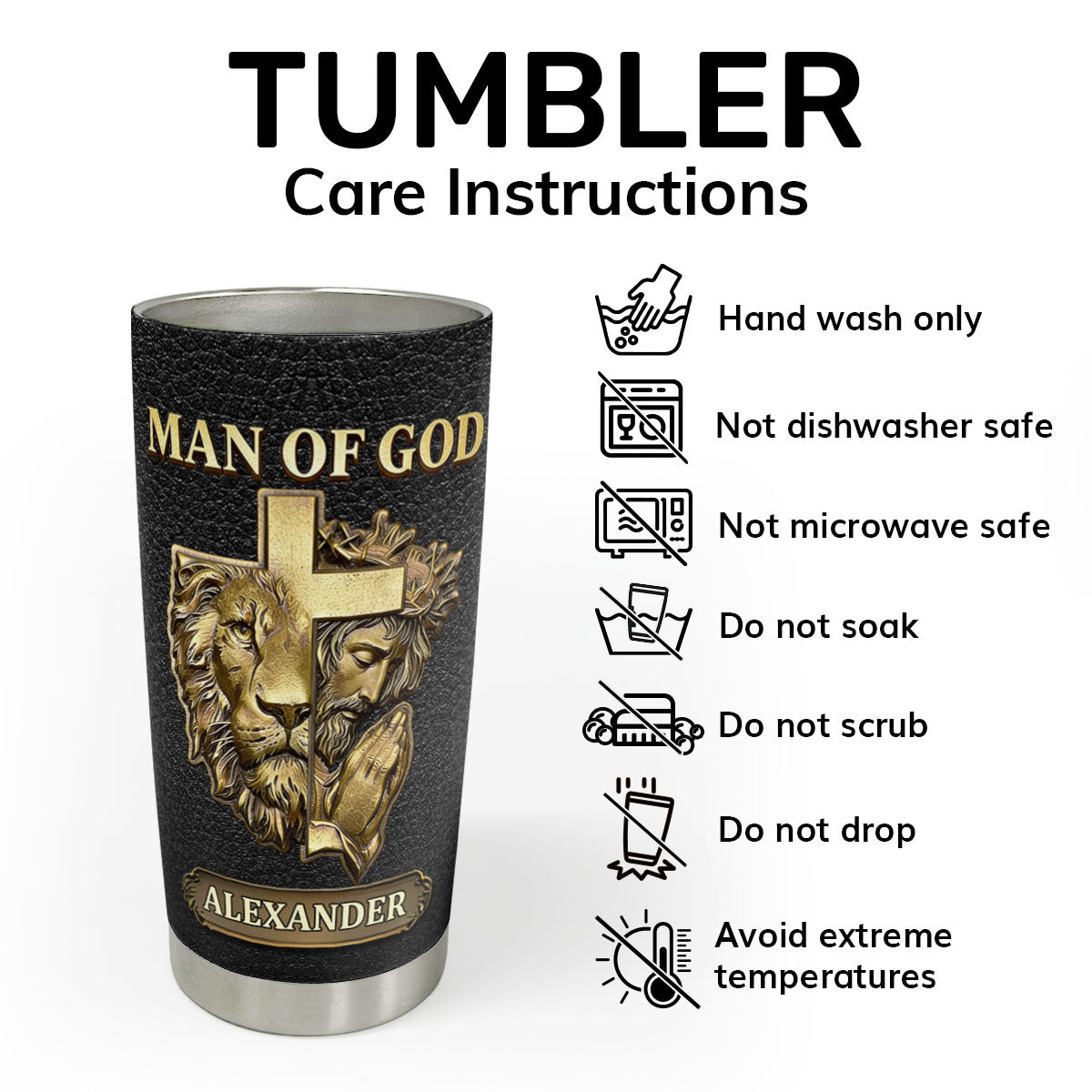 Man Of God | Personalized Stainless Steel Tumbler
