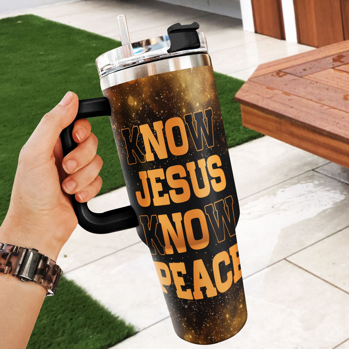 Know Jesus Know Peace | Personalized Stainless Steel Tumbler JSSSTPH1442TA