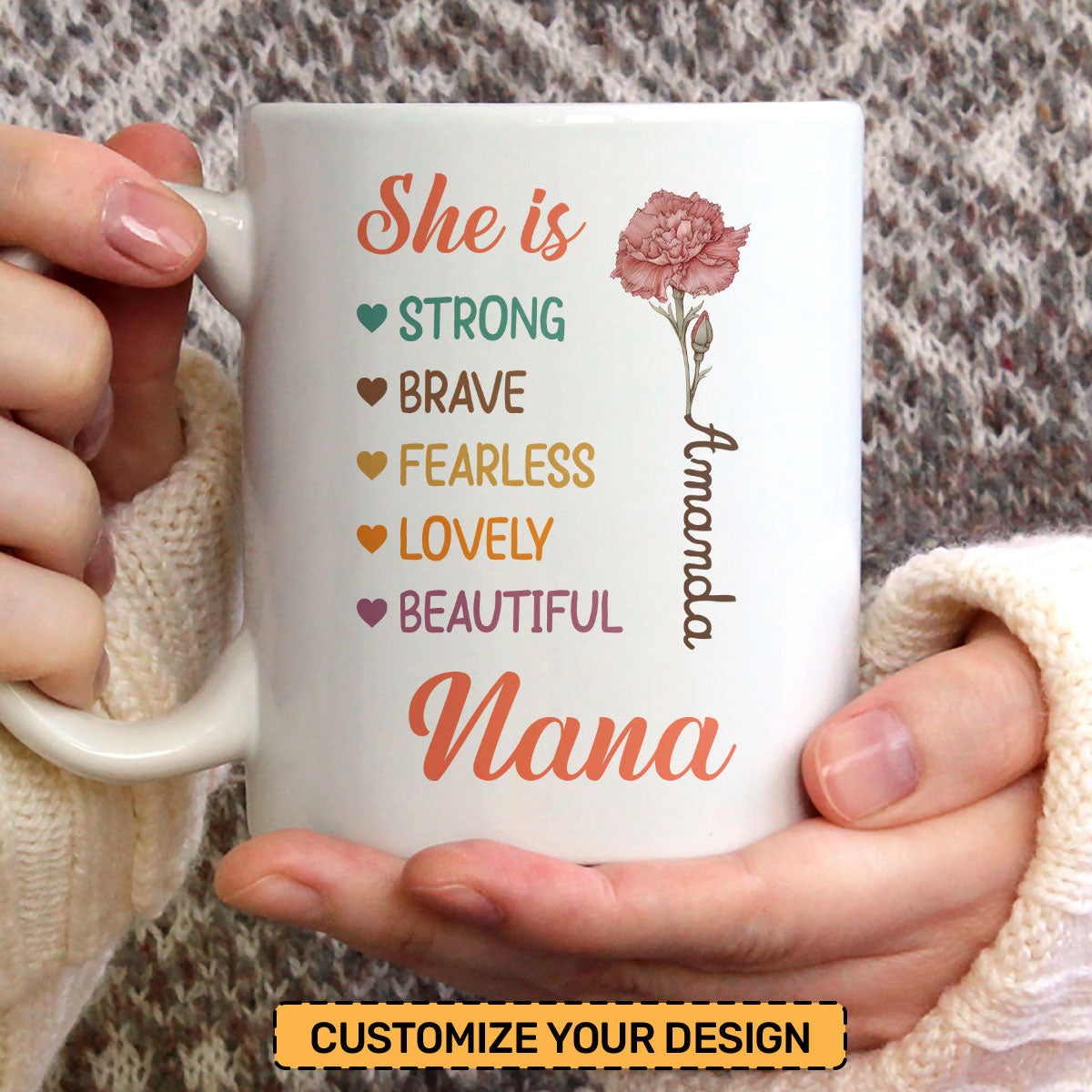 She Is | Personalized White Ceramic Mug