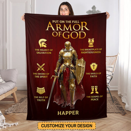 Put On The Full Armor Of God | Personalized Fleece Blanket