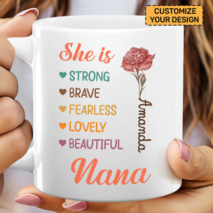 She Is | Personalized White Ceramic Mug