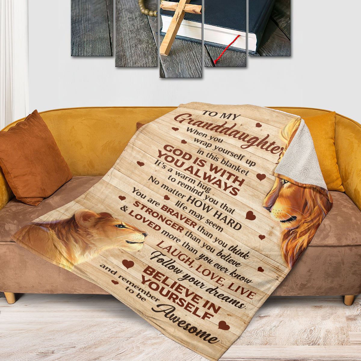 Special Lion Fleece Blanket For Granddaughter - You Are Braver Than You Think AA153