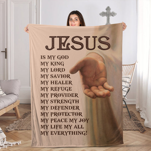 Jesus Is My Life - Christian Fleece Blanket NUM80