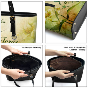 Awesome Personalized Large Leather Tote Bag - Jesus The Way The Truth The Life H06