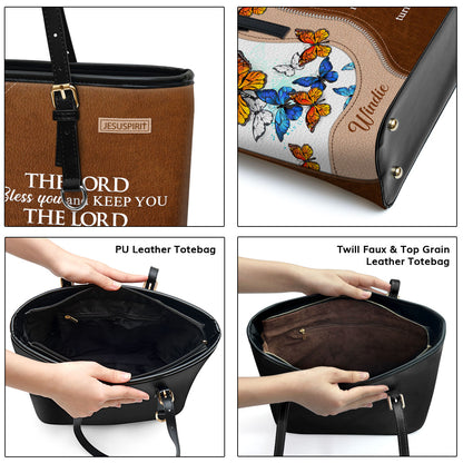 The Lord Bless You And Keep You - Special Personalized Large Leather Tote Bag NUH324