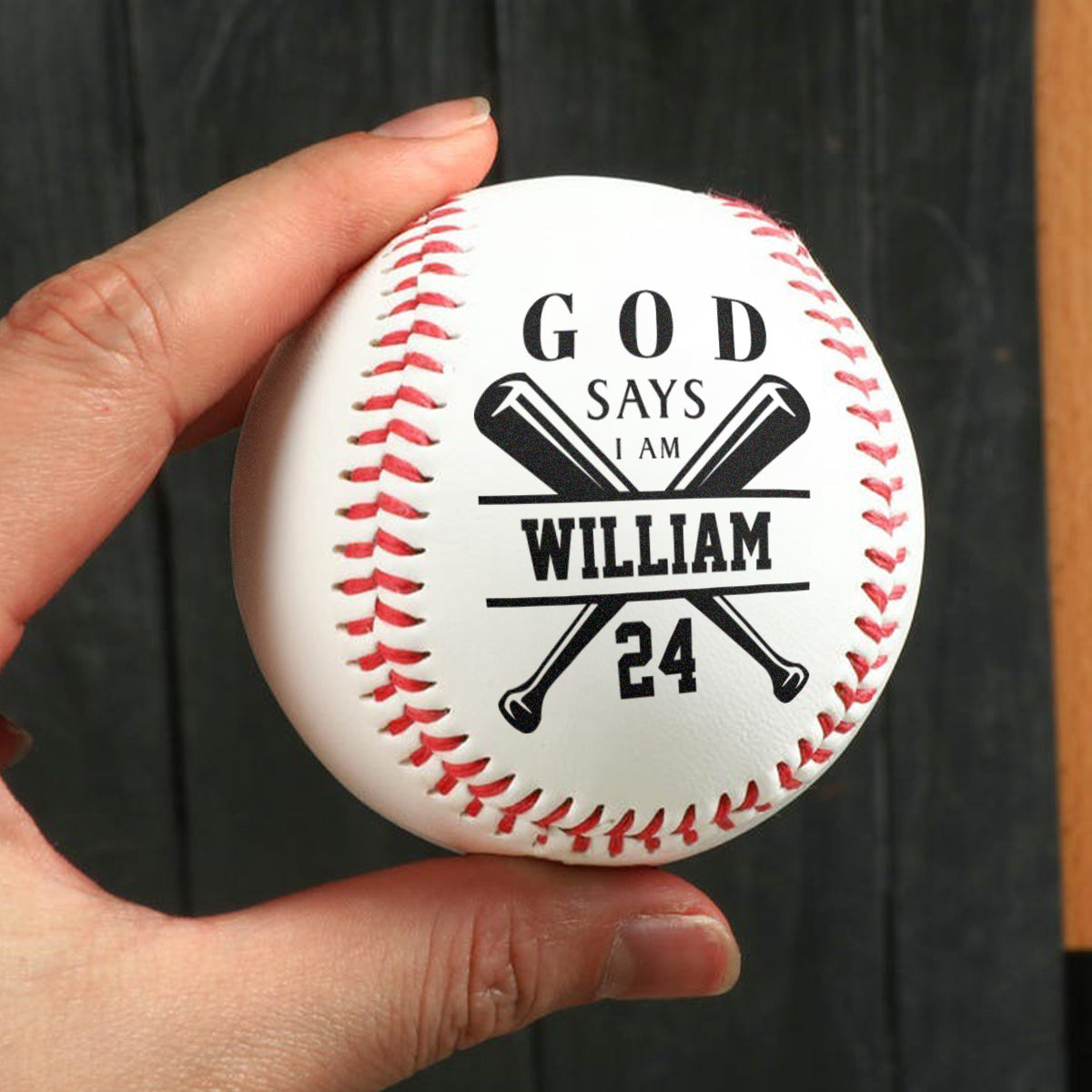 God Says I Am | Personalized Baseball