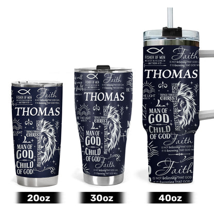 Man Of God Gift For Dad Husband Son  | Personalized Stainless Steel Tumbler