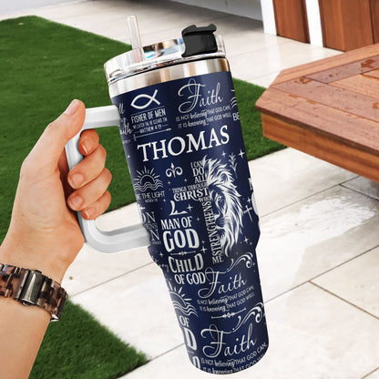 Man Of God Gift For Dad Husband Son  | Personalized Stainless Steel Tumbler