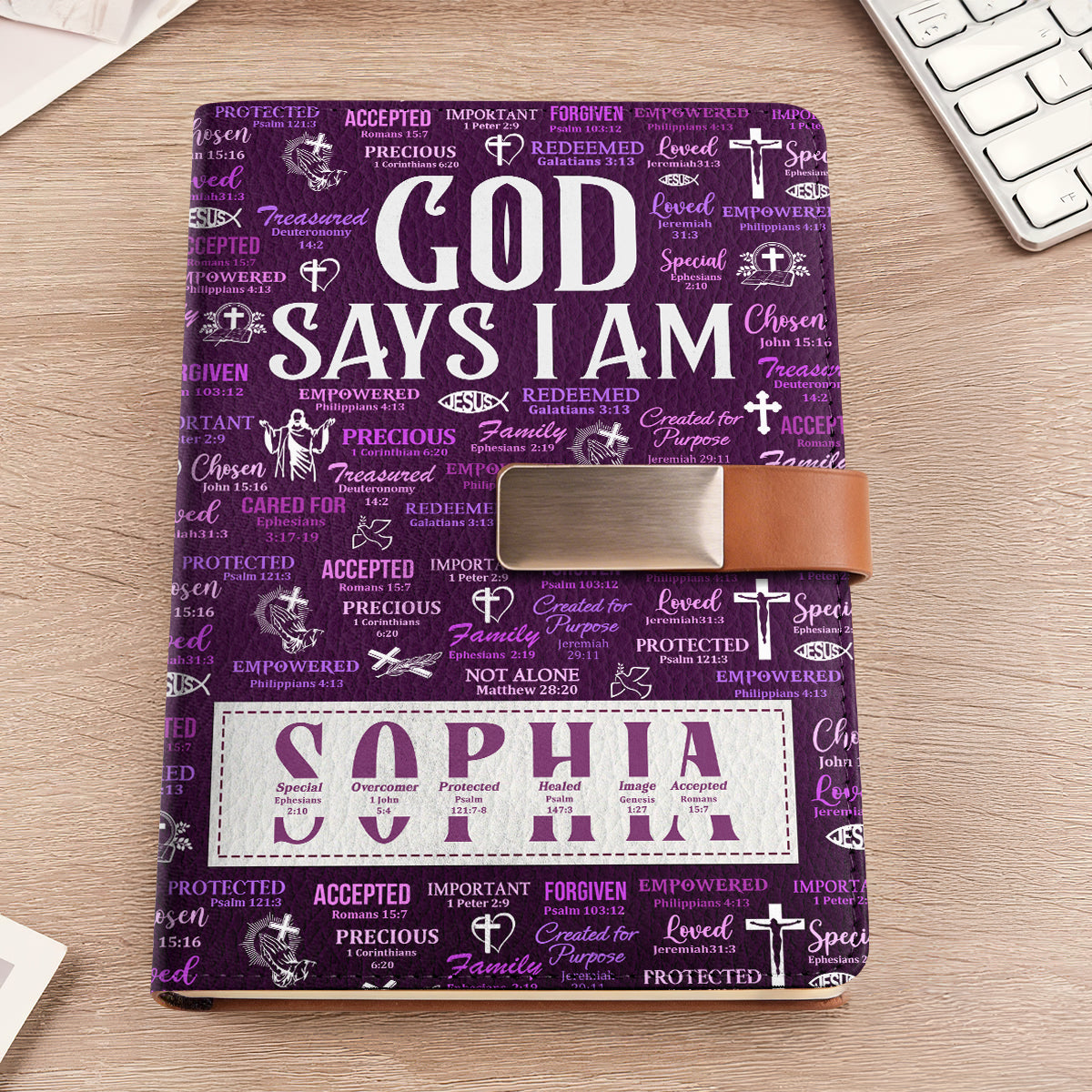 God Says I Am  | Personalized Leather Notebook & Pen Set