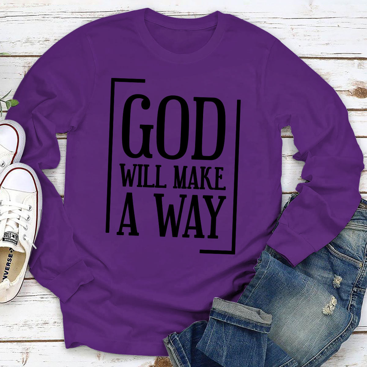 Classic Christian Unisex Long Sleeve - God Will Make A Way HHN354