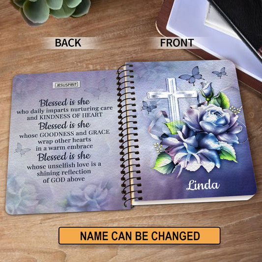 Special Personalized Spiral Journal - Blessed Is She Who Daily Imparts Nurturing Care And Kindness Of Heart NUH327