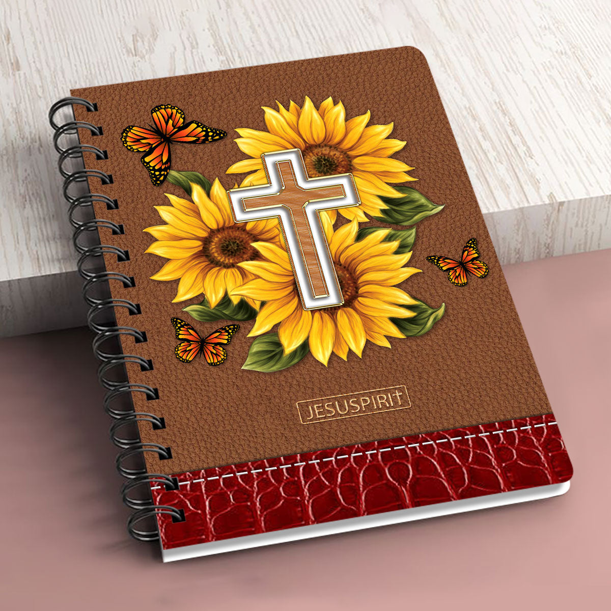 Gorgeous Personalized Sunflower Spiral Journal - Blessed Are Those Who Snuggle And Hug NUH329