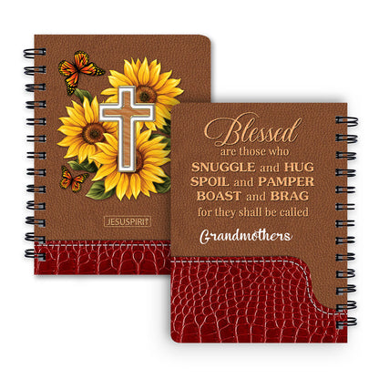 Gorgeous Personalized Sunflower Spiral Journal - Blessed Are Those Who Snuggle And Hug NUH329