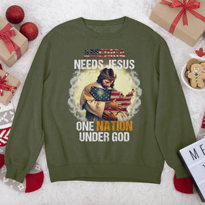 Awesome Christian Unisex Sweatshirt - One Nation Under God 2DUSNAHN1007B