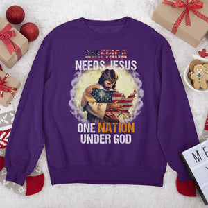 Awesome Christian Unisex Sweatshirt - One Nation Under God 2DUSNAHN1007B
