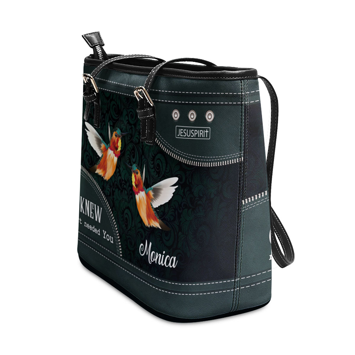 God Knew My Heart Needed You - Lovely Personalized Large Leather Tote Bag AHN238