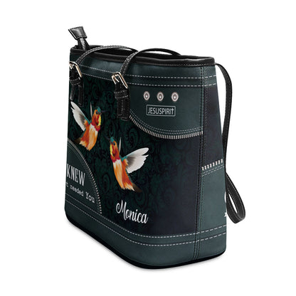 God Knew My Heart Needed You - Lovely Personalized Large Leather Tote Bag AHN238