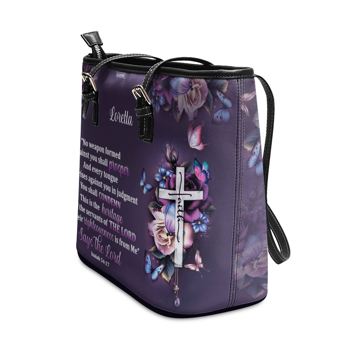 No Weapon Formed Against You Shall Prosper - Special Personalized Large Leather Tote Bag HH175E