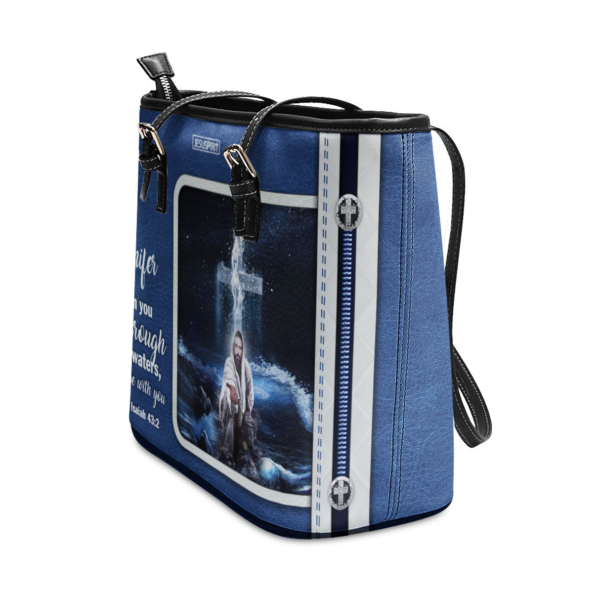 I Will Be With You - Unique Personalized Large Leather Tote Bag HIHN302