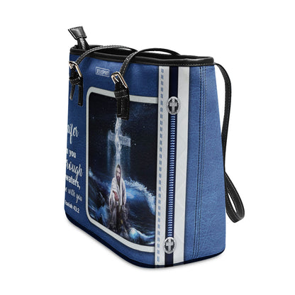 I Will Be With You - Unique Personalized Large Leather Tote Bag HIHN302