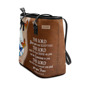 The Lord Bless You And Keep You - Special Personalized Large Leather Tote Bag NUH324