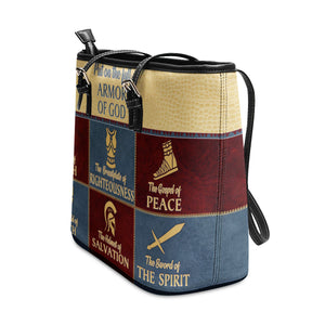 The Gospel Of Peace - Personalized Large Leather Tote Bag NUM352A