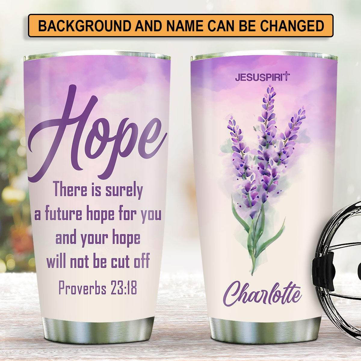 Faith Hope Love | Unique Personalized Stainless Steel Tumbler 20oz
