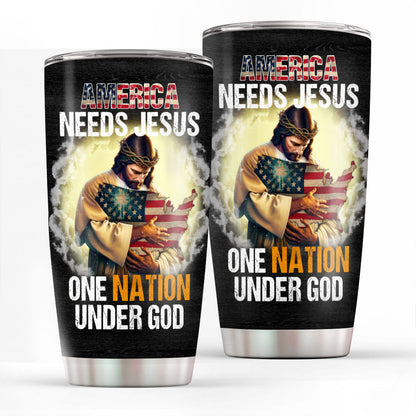 Jesuspirit | Christian Faith Gifts | Stainless Steel Tumbler | One Nation Under God SSTNAHN1007B