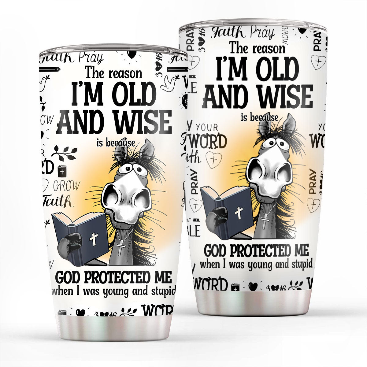 Jesuspirit | Christian Faith Gifts | Stainless Steel Tumbler | God protected me SSTNAHN1001A