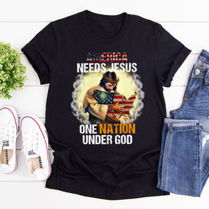 One Nation Under God - Classsic Christian Unisex T-shirt 2DTNAHN1007B