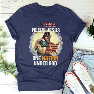 One Nation Under God - Classsic Christian Unisex T-shirt 2DTNAHN1007B