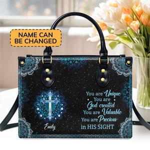 Elegant Personalized Leather Handbag - You Are Precious In His Sight AM253