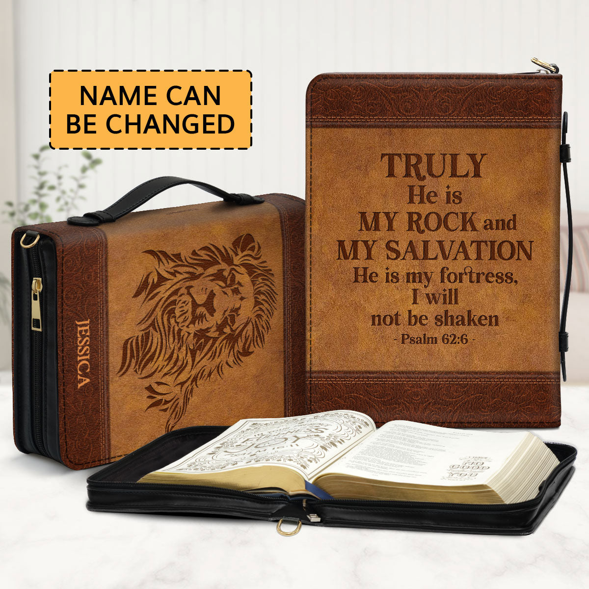 He Is My Rock And My Salvation - Awesome Personalized Bible Cover BC04