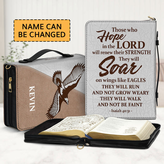 They Will Soar On Wings Like Eagles - Beautiful Personalized Bible Cover BC09