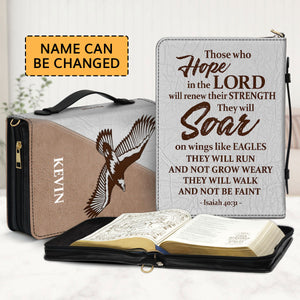 They Will Soar On Wings Like Eagles - Beautiful Personalized Bible Cover BC09