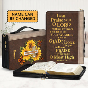 I Will Tell Of All Your Wonders - Lovely Personalized Bible Cover BC27