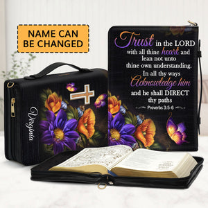 Jesuspirit | Trust In The Lord With All Your Heart | Proverbs 3:5-6 | Gift For Christians | Personalized Bible Cover BCH22