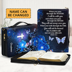 Jesuspirit | I Will Be With You | Isaiah 43:2 | Motivational Religious Gift For Christian People | Personalized Bible Cover With Handle BCH786