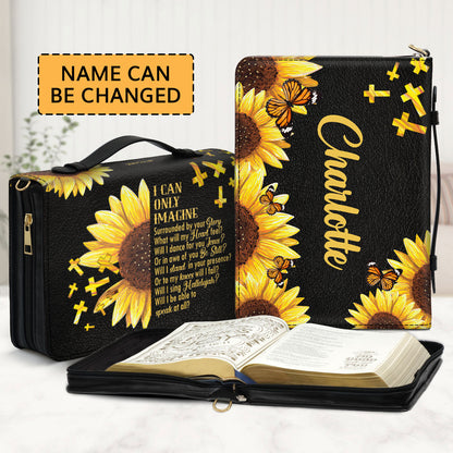 Jesuspirit | Personalized Stunning Sunflower Bible Cover | I Can Only Imagine | Religious Gift For Christians BCHN153