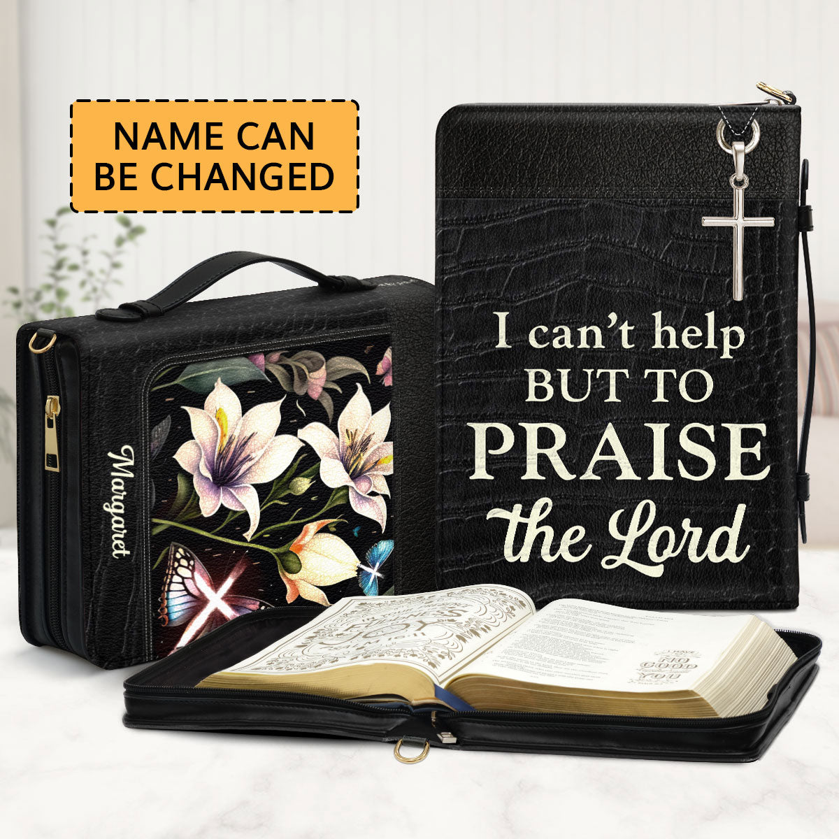 Jesuspirit | I Can't Help But To Praise The Lord | Spiritual Gift For Pastor | Personalized Bible Cover With Zipper BCHN797