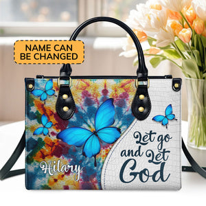 Special Personalized Leather Handbag - Let Go And Let God H11
