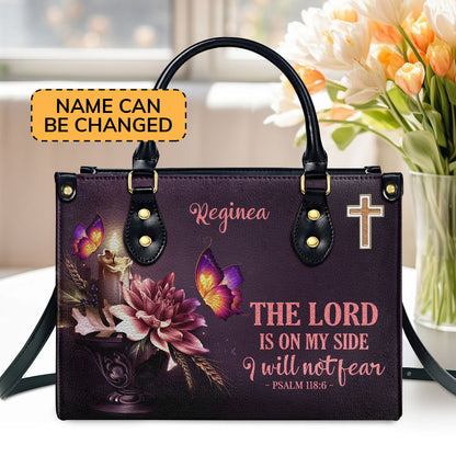 Beautiful Personalized Flower Leather Handbag - I Will Not Fear H12