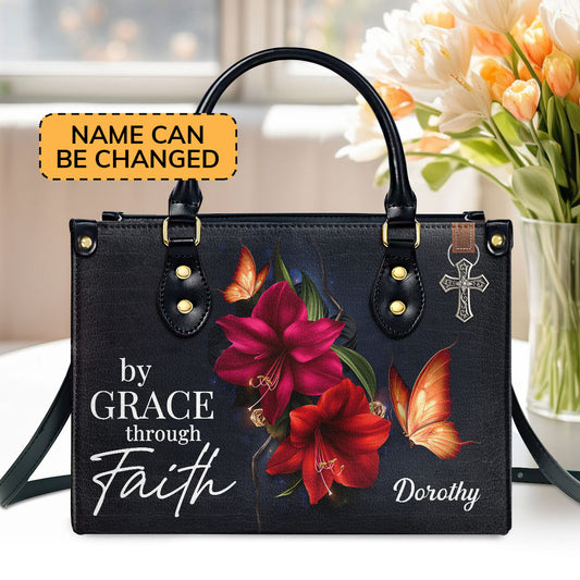 By Grace Through Faith - Beautiful Personalized Leather Handbag H14