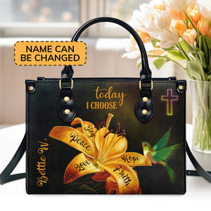 Today I Choose Joy - Beautiful Personalized Cross Leather Handbag H15