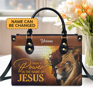 Unique Personalized Leather Handbag - There Is Power In The Name Of Jesus H16