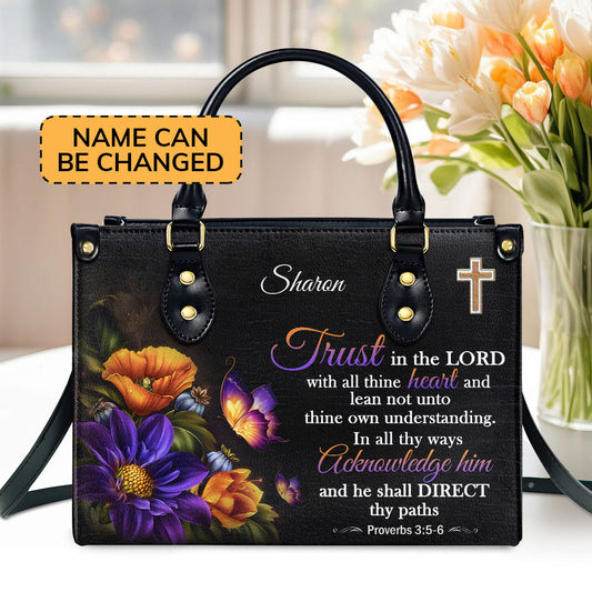 Jesuspirit Personalized Leather Handbag | Bible Bag With Handle | Gift For Christian Women H22