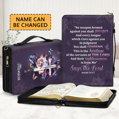 Must-Have Personalized Bible Cover - No Weapon Formed Against You Shall Prosper HH175E