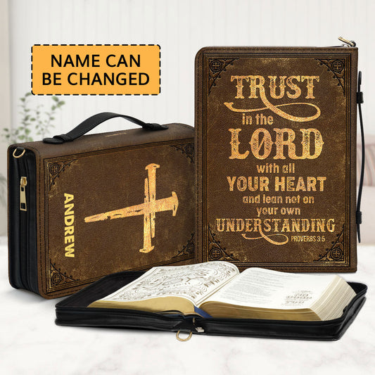 Jesuspirit Leather Bible Cover | Religious Gift | Trust In The Lord Bible Carrying Case HH175FB